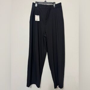 Zara Classic Wide Leg Black Trousers Size Large NWT